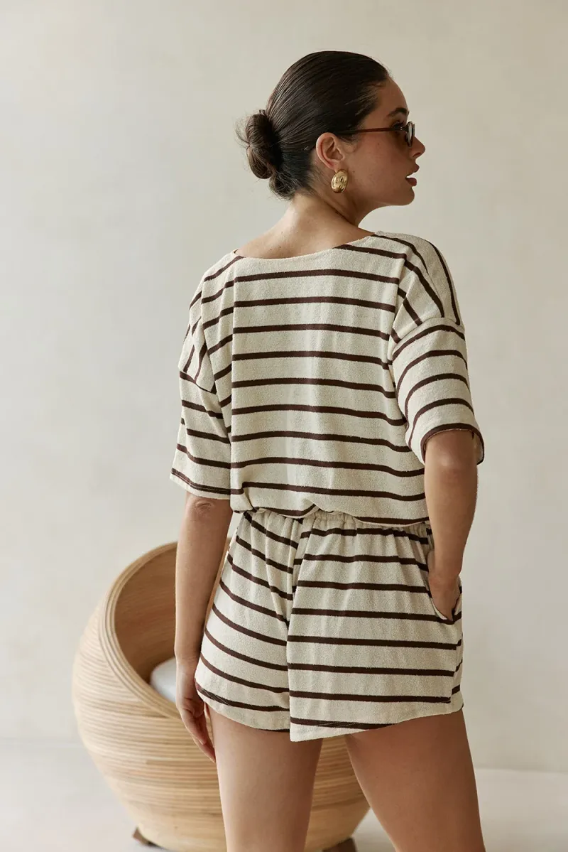 Brown Striped Playsuit - Image 5