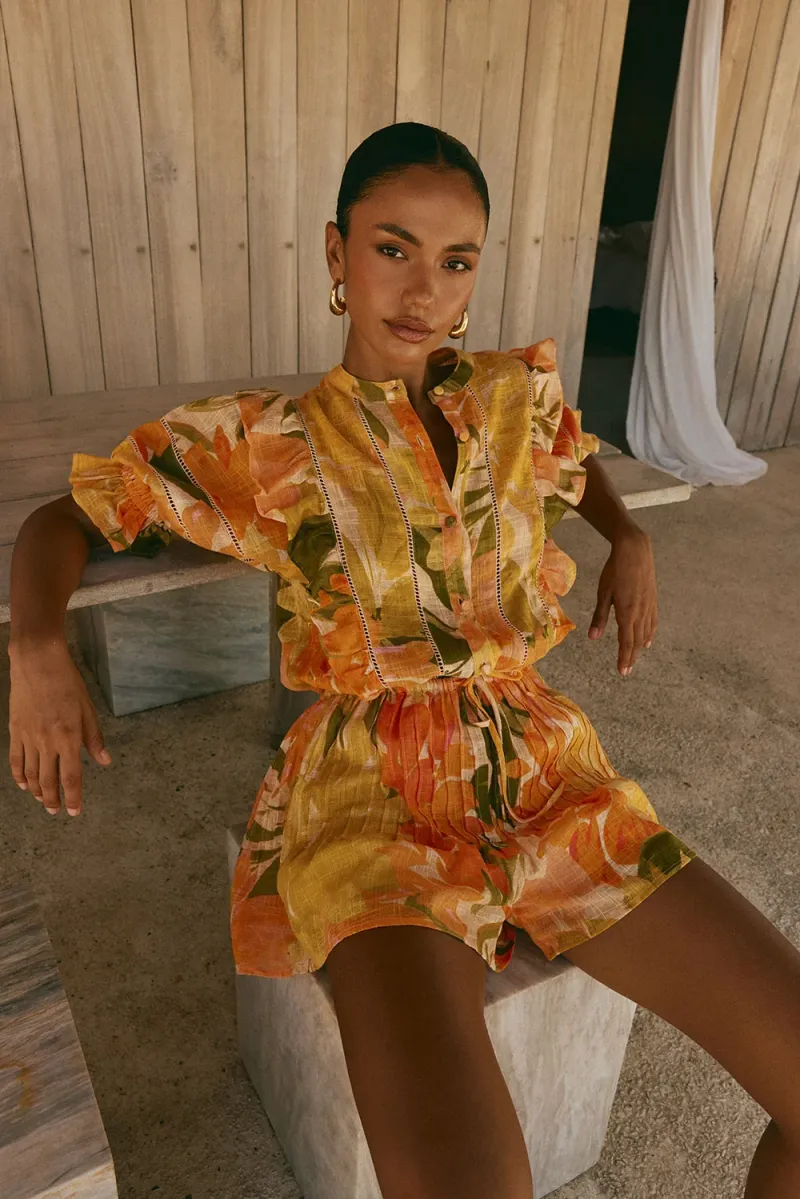 Orange Resort Print Playsuit - Image 2
