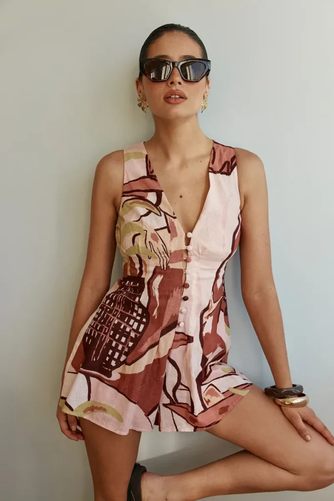 Pink Resort Print Playsuit