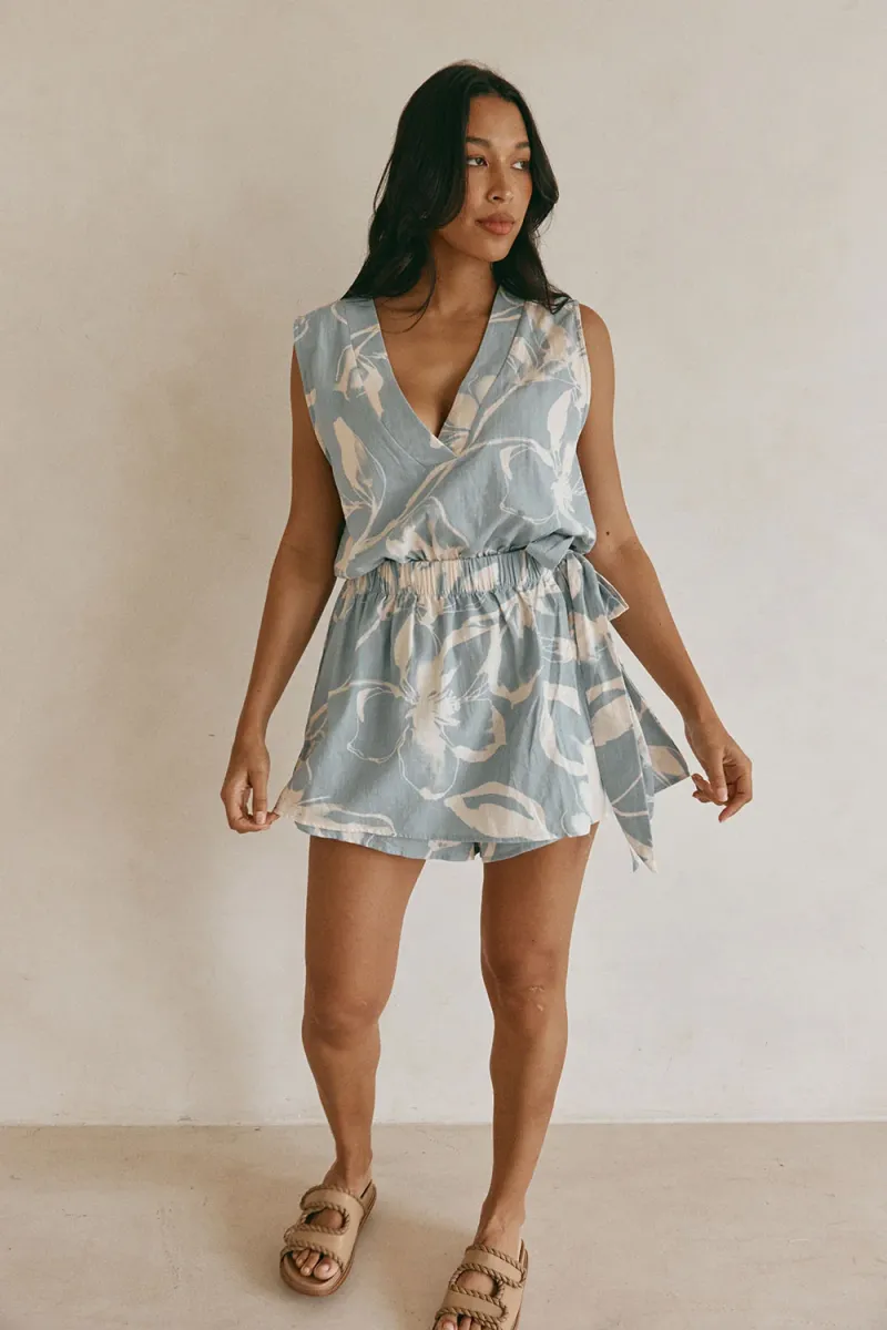 Blue Floral Playsuit - Image 3
