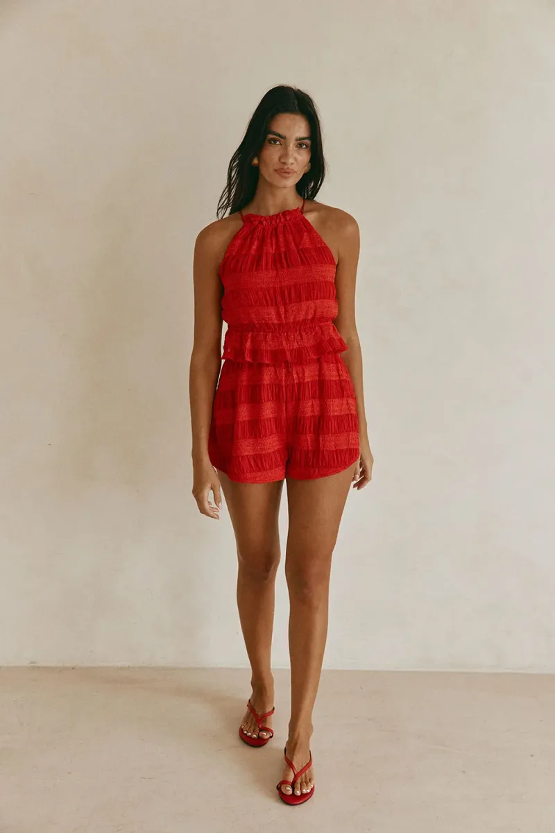 Red Halter Playsuit - Image 4