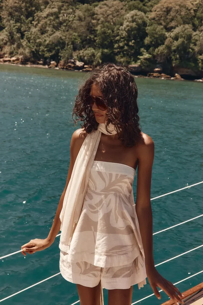 Beige Strapless Playsuit
