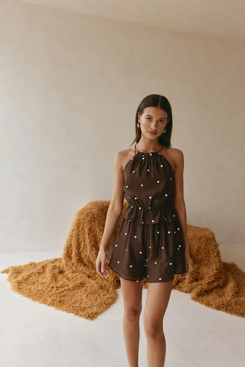 Chocolate Halter Playsuit - Image 3