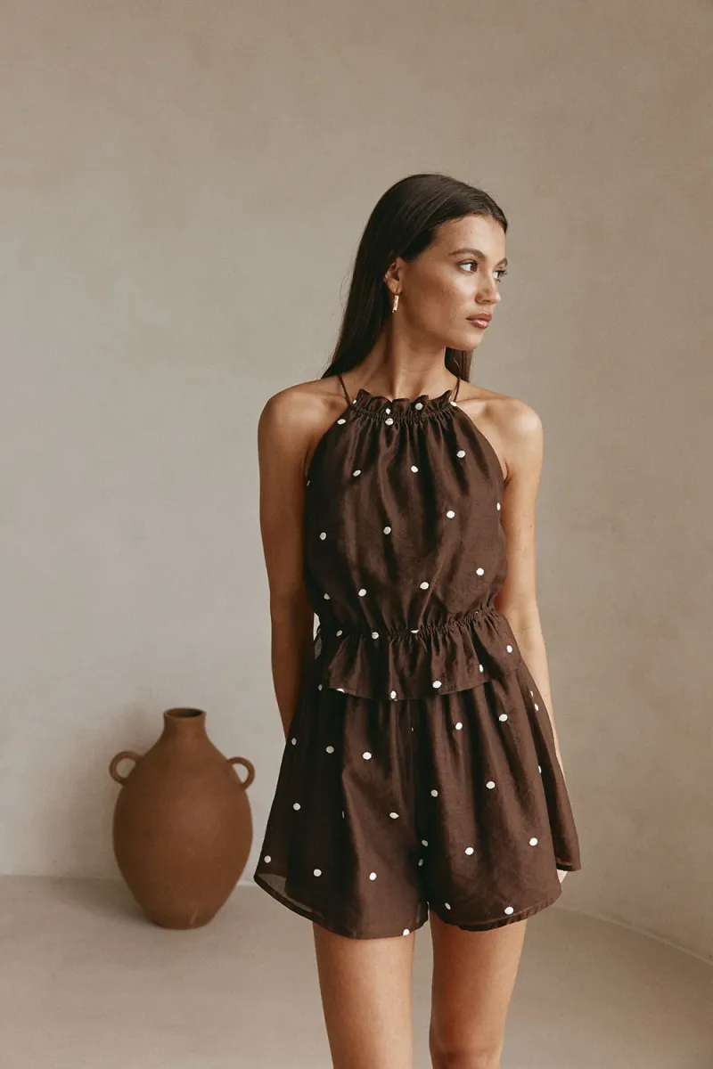 Chocolate Halter Playsuit - Image 4