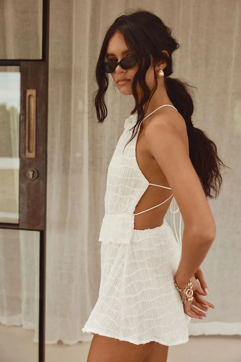 White Halter Playsuit - Image 4