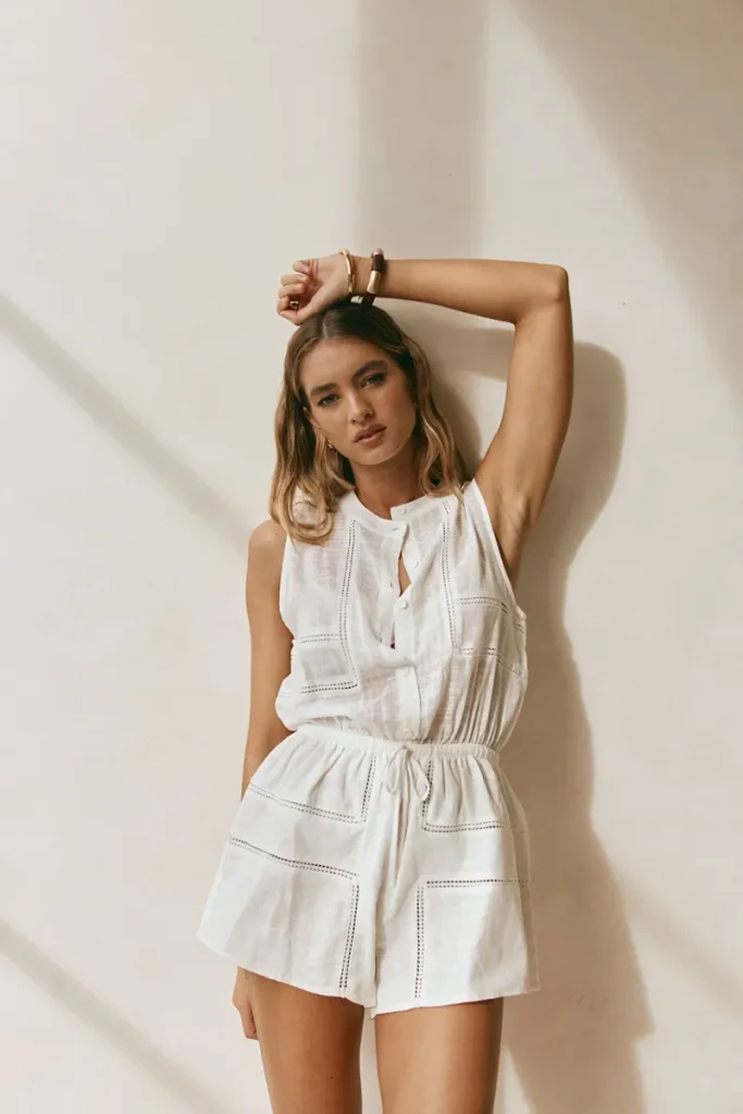 White Boxy Playsuit