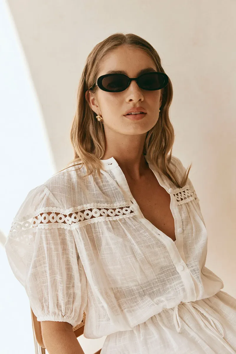 White Ruffled Playsuit - Image 5