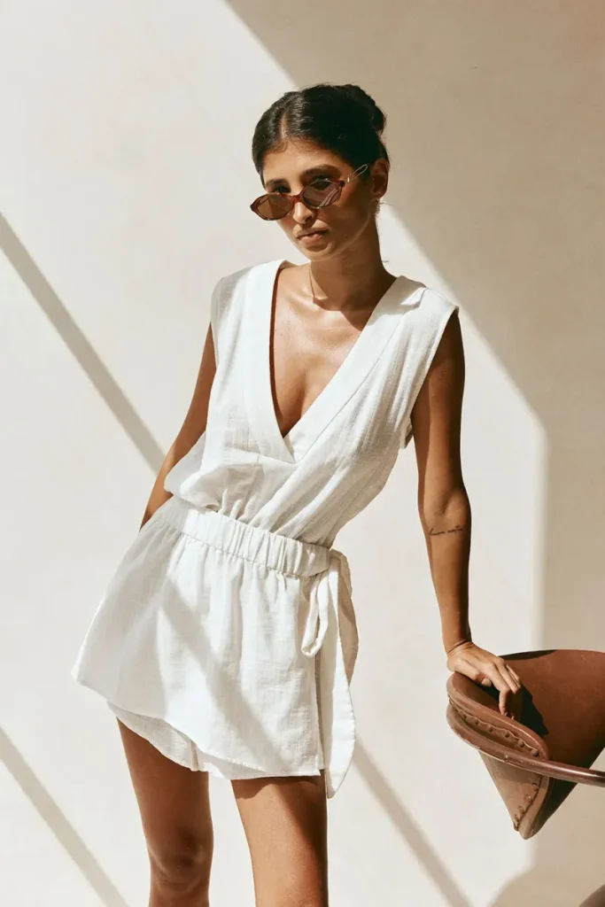 White Wrap Playsuit