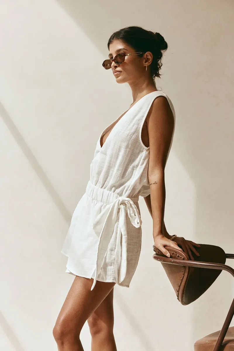 White Wrap Playsuit - Image 3