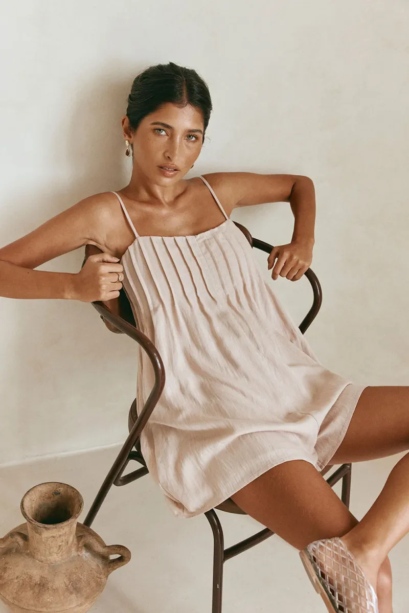 Tan Ruffled Playsuit - Image 3