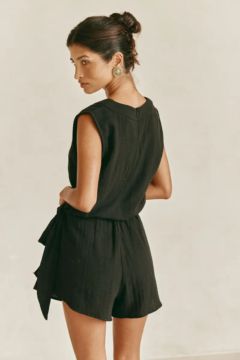 Black Wrap Playsuit - Image 5