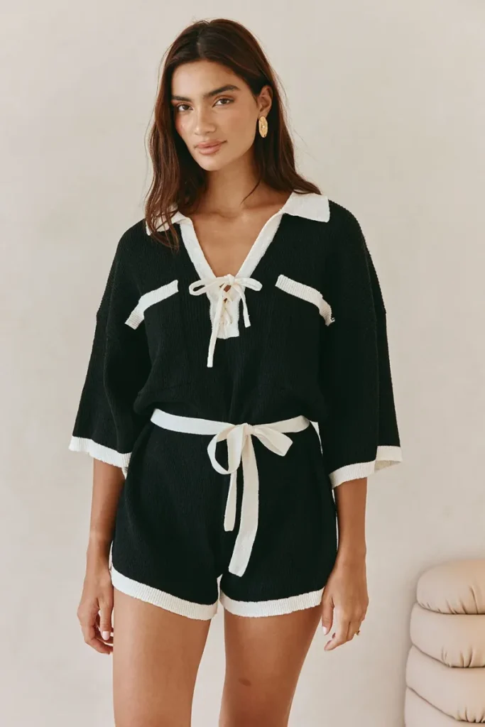 Black Relaxed Playsuit