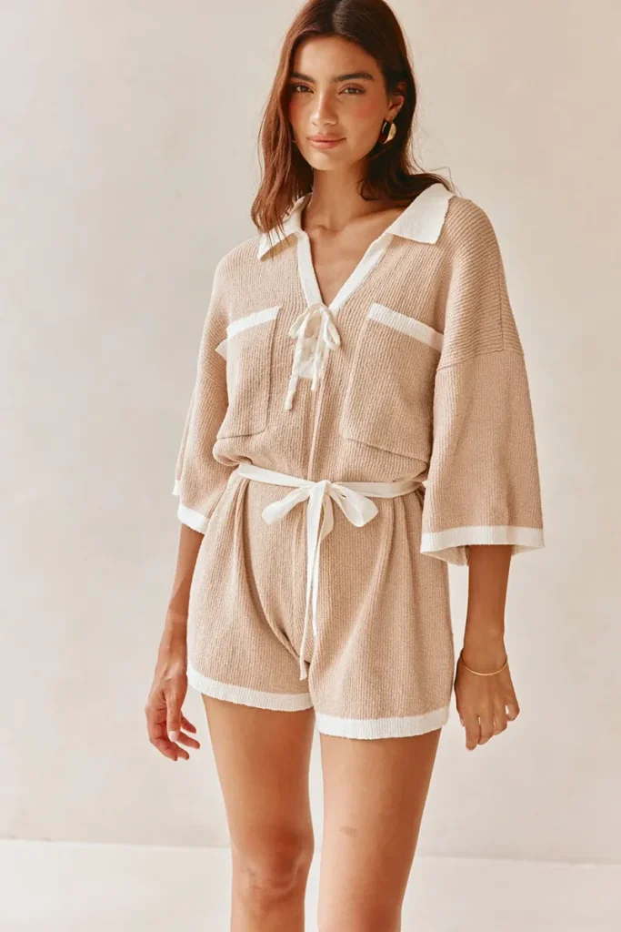 Tan Relaxed Playsuit