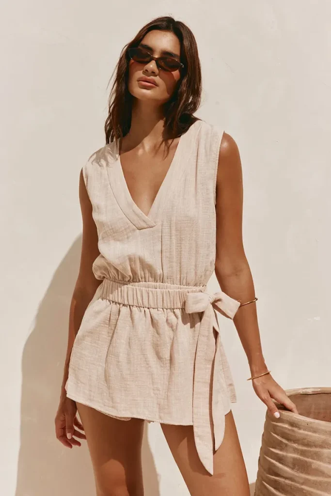 Tan Woven Playsuit