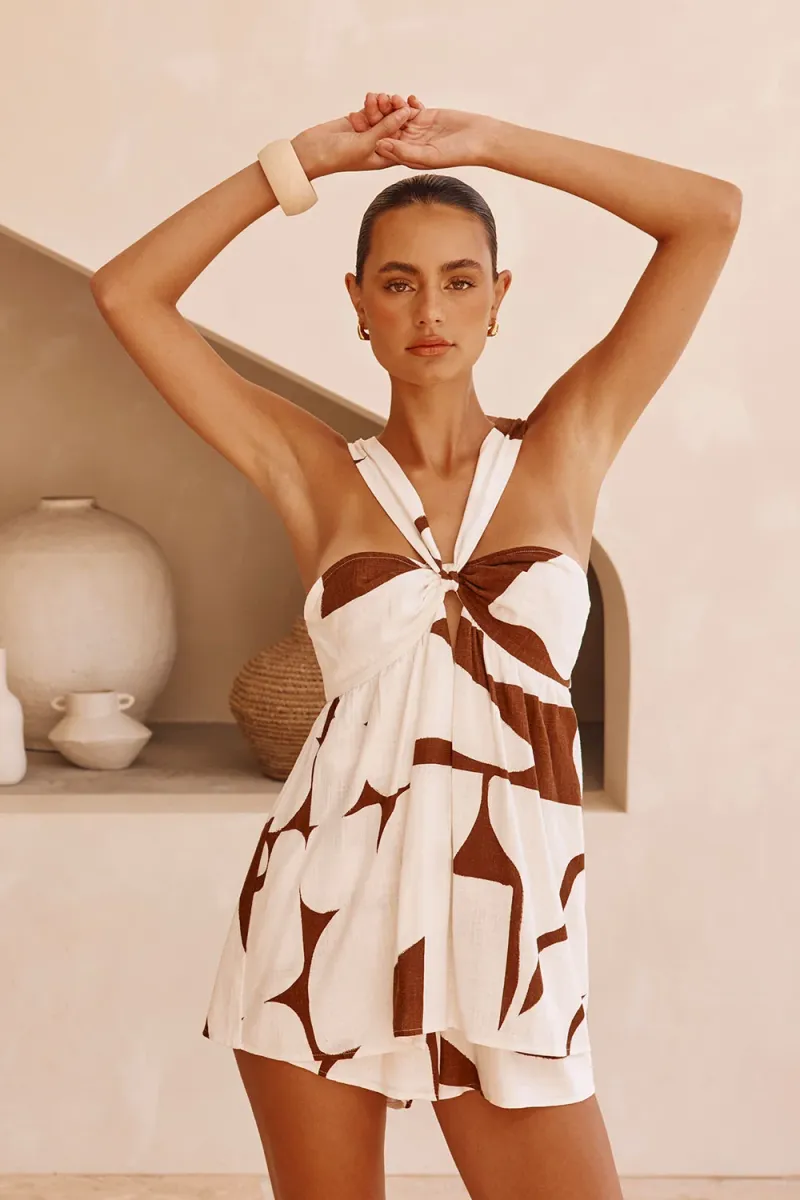 Chocolate Cutout Playsuit