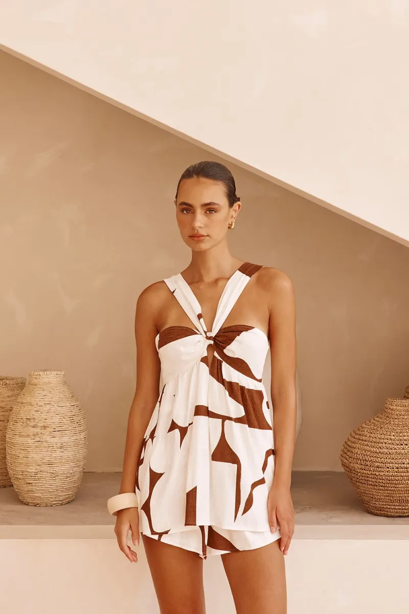 Chocolate Cutout Playsuit - Image 3