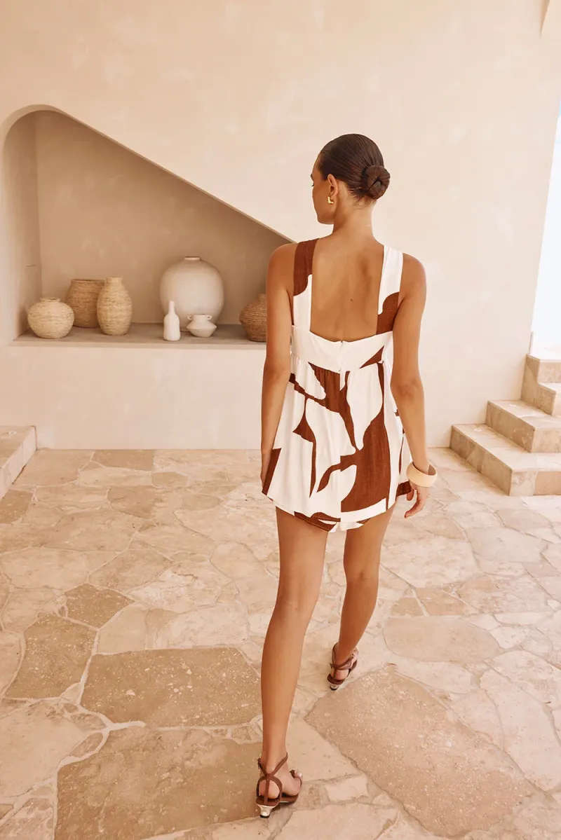 Chocolate Cutout Playsuit - Image 5