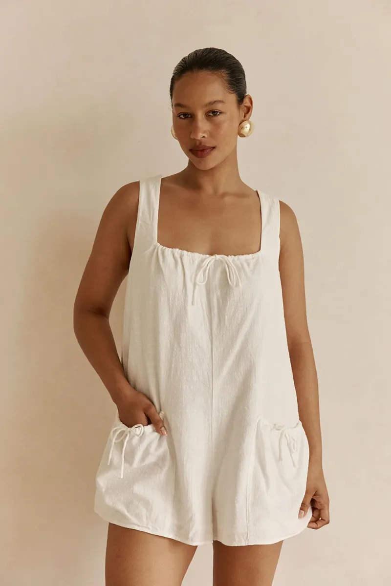 White Wide-Strap Playsuit - Image 3