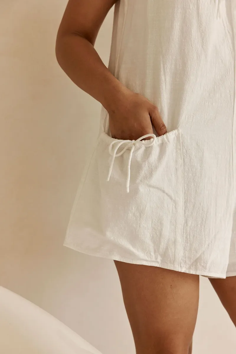 White Wide-Strap Playsuit - Image 4