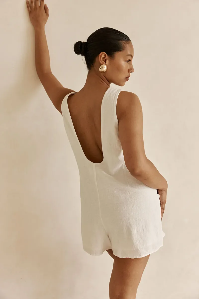 White Wide-Strap Playsuit - Image 5