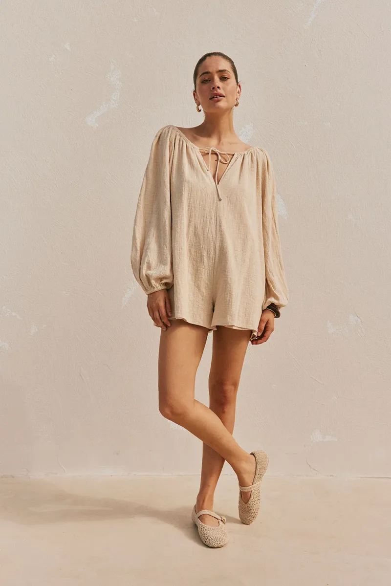 Tan Cutout Playsuit - Image 2
