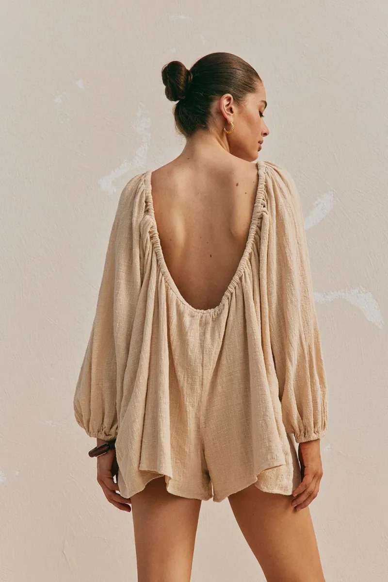 Tan Cutout Playsuit - Image 3