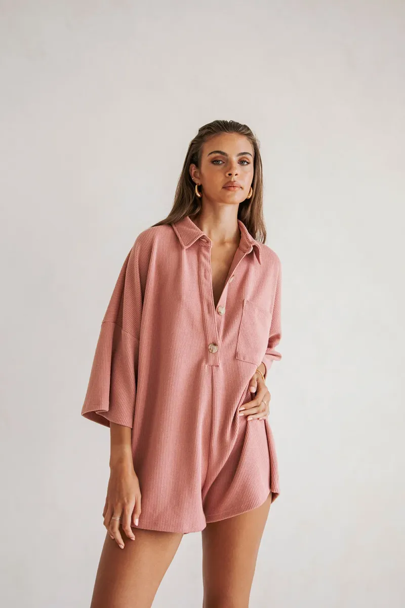 Pink Relaxed Playsuit