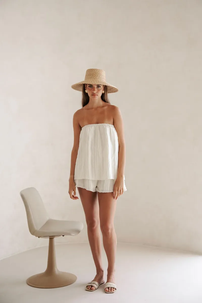 Cream Strapless Playsuit - Image 2