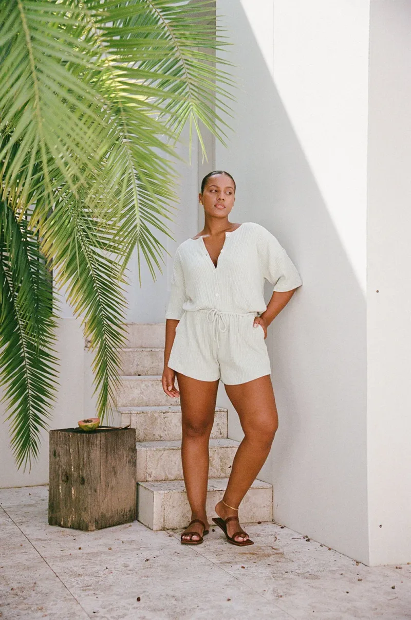 Sage Button-Front Playsuit - Image 3