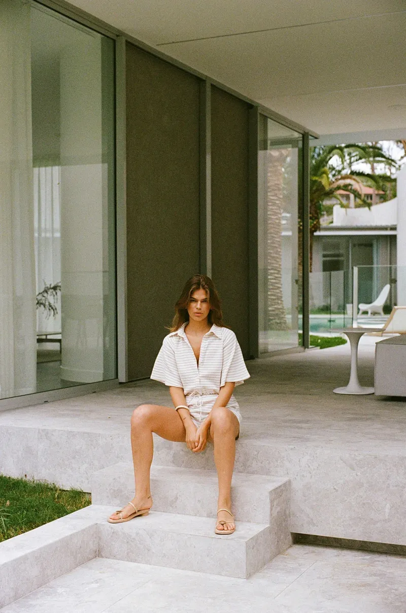 White Textured Playsuit - Image 2