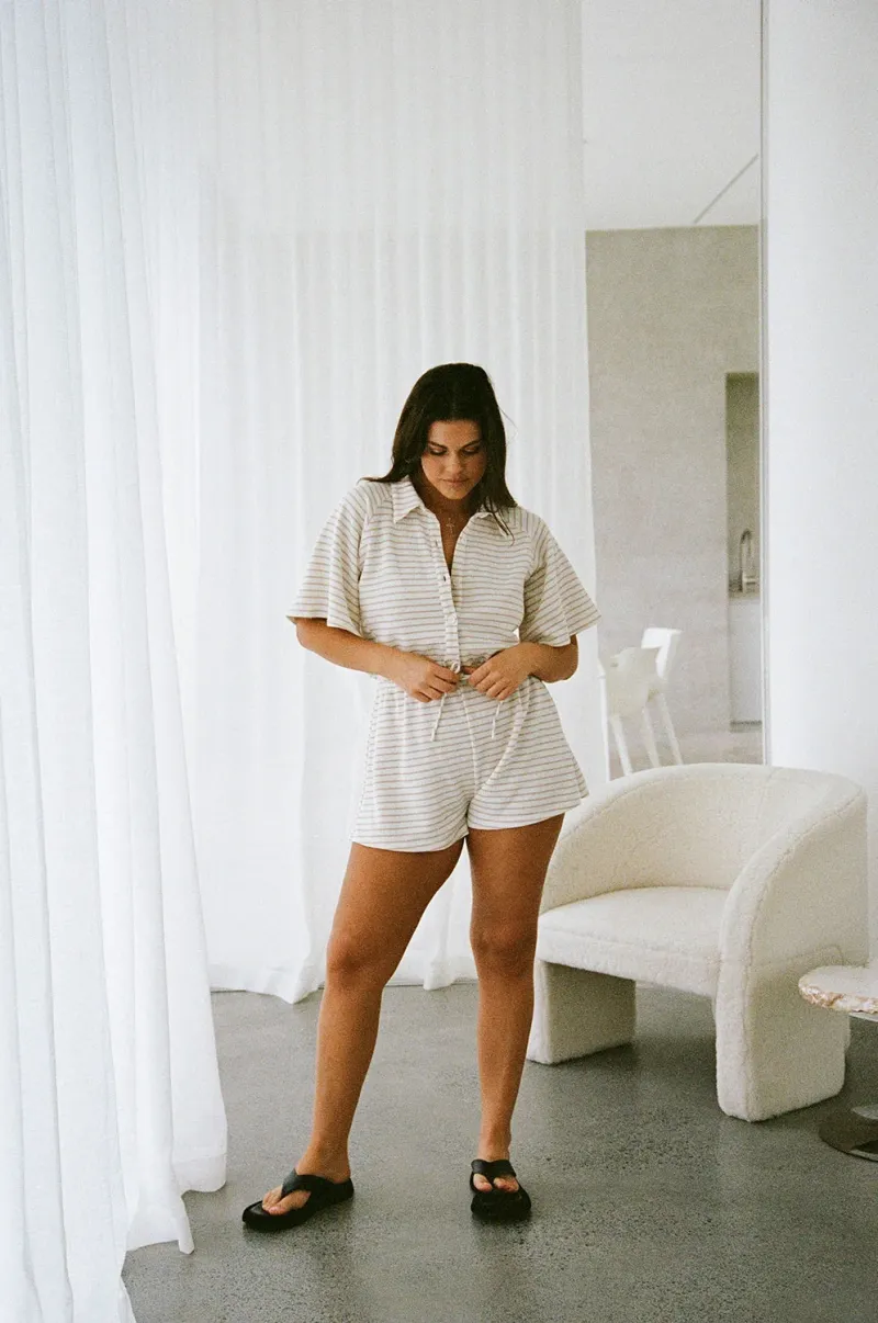 White Textured Playsuit - Image 4