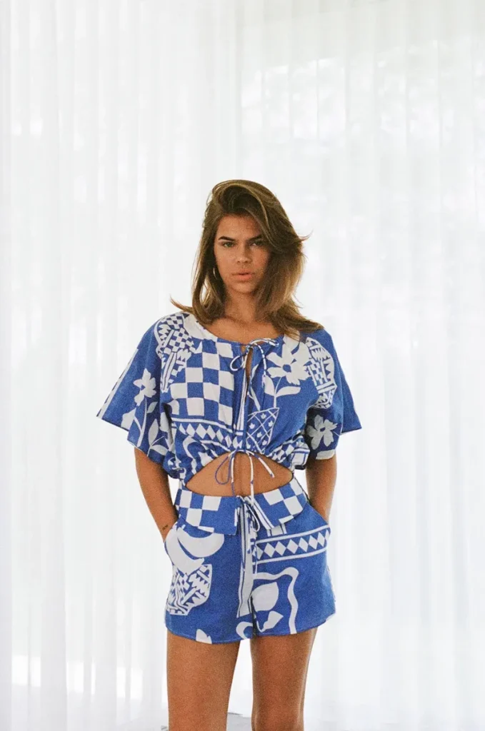 Blue Cutout Playsuit
