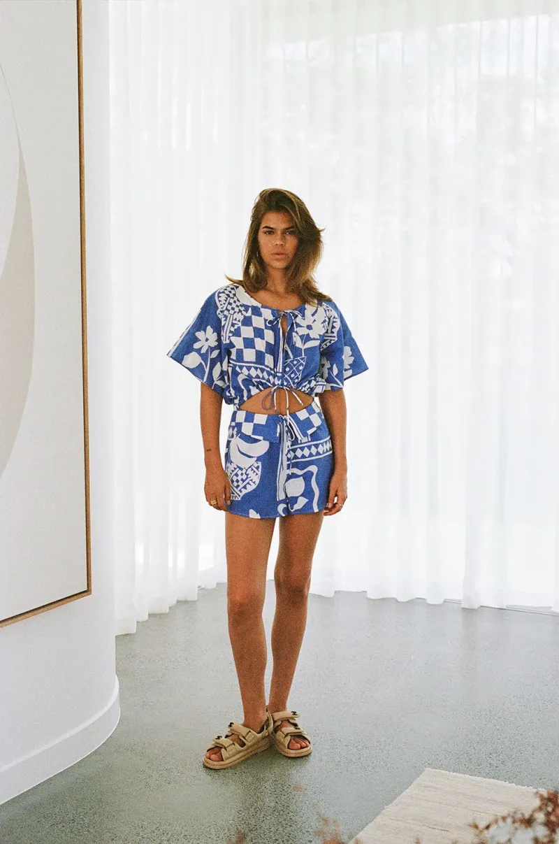 Blue Cutout Playsuit - Image 5
