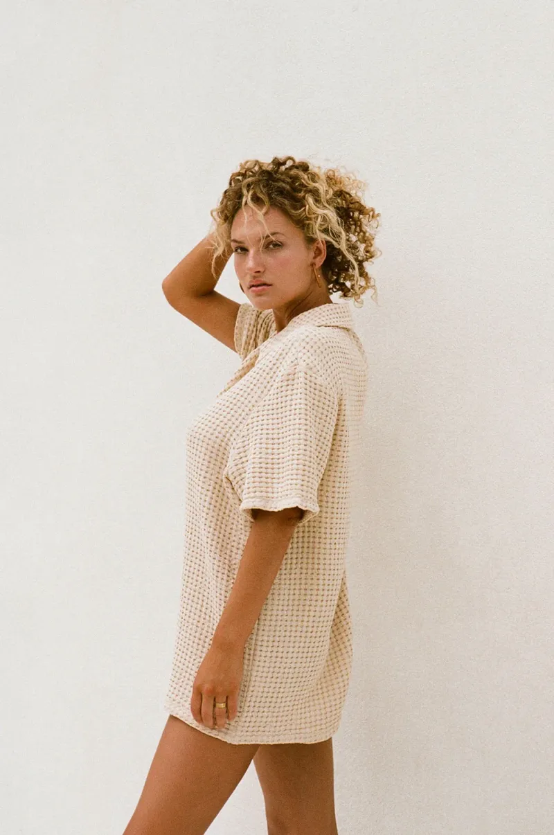 Beige Waffle Knit Playsuit - Image 4
