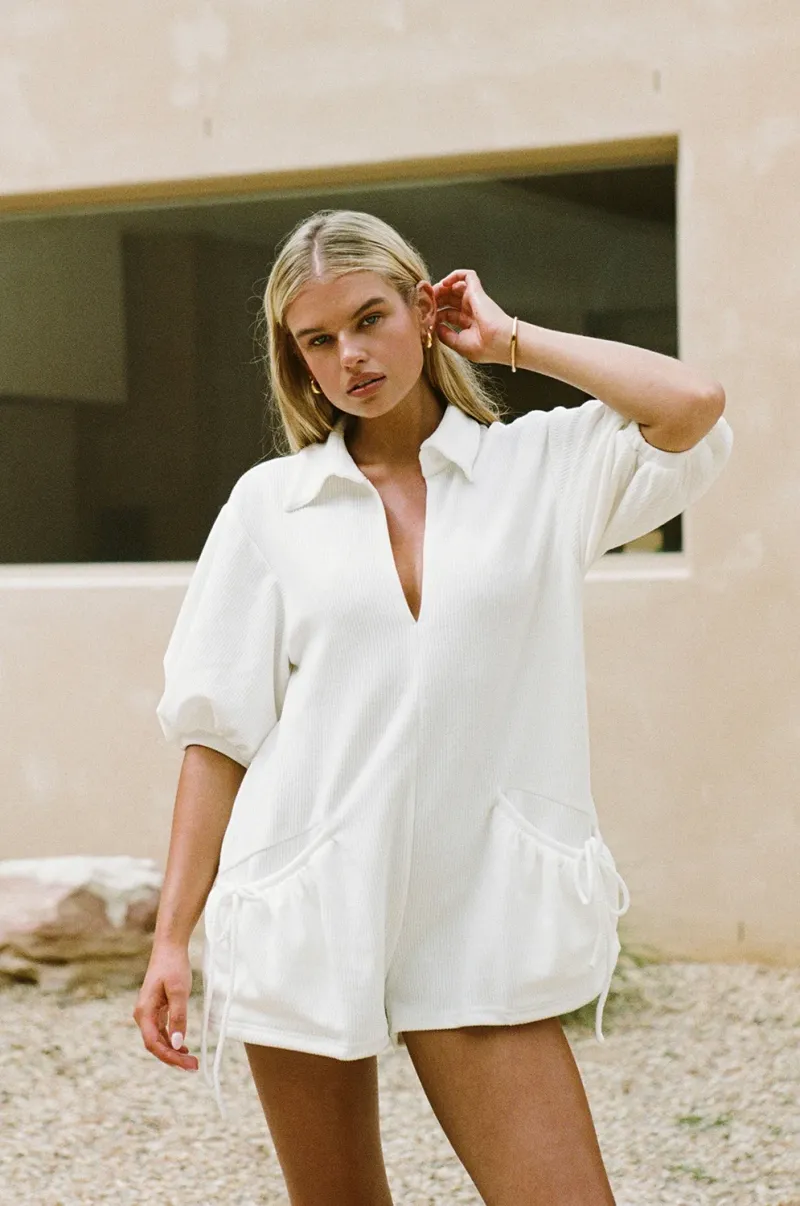 White Knit Playsuit - Image 2