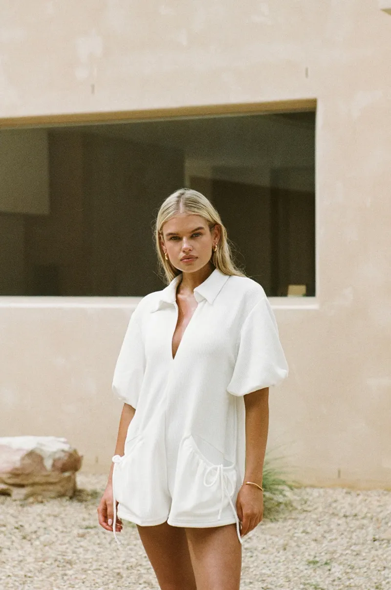 White Knit Playsuit - Image 3