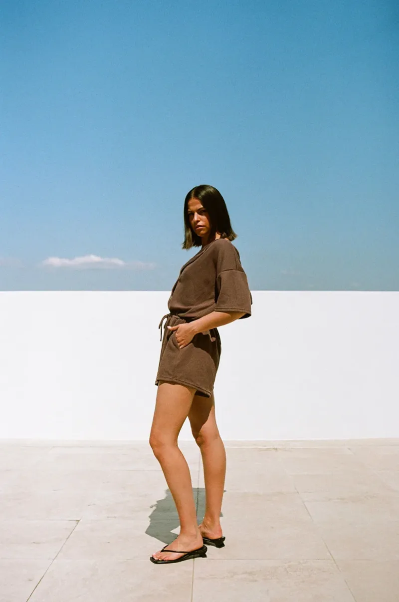 Chocolate Waffle Knit Playsuit - Image 2
