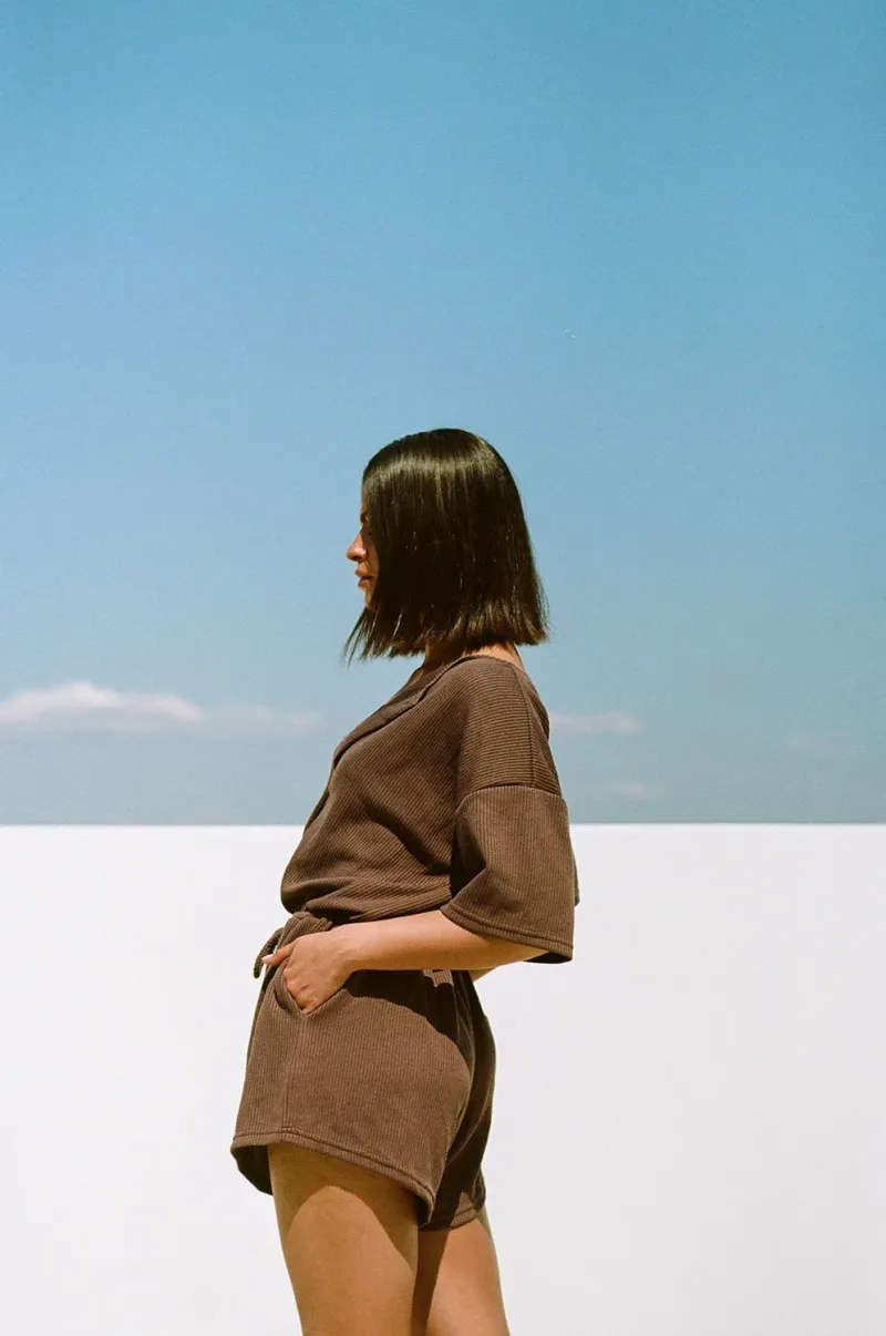 Chocolate Waffle Knit Playsuit - Image 3