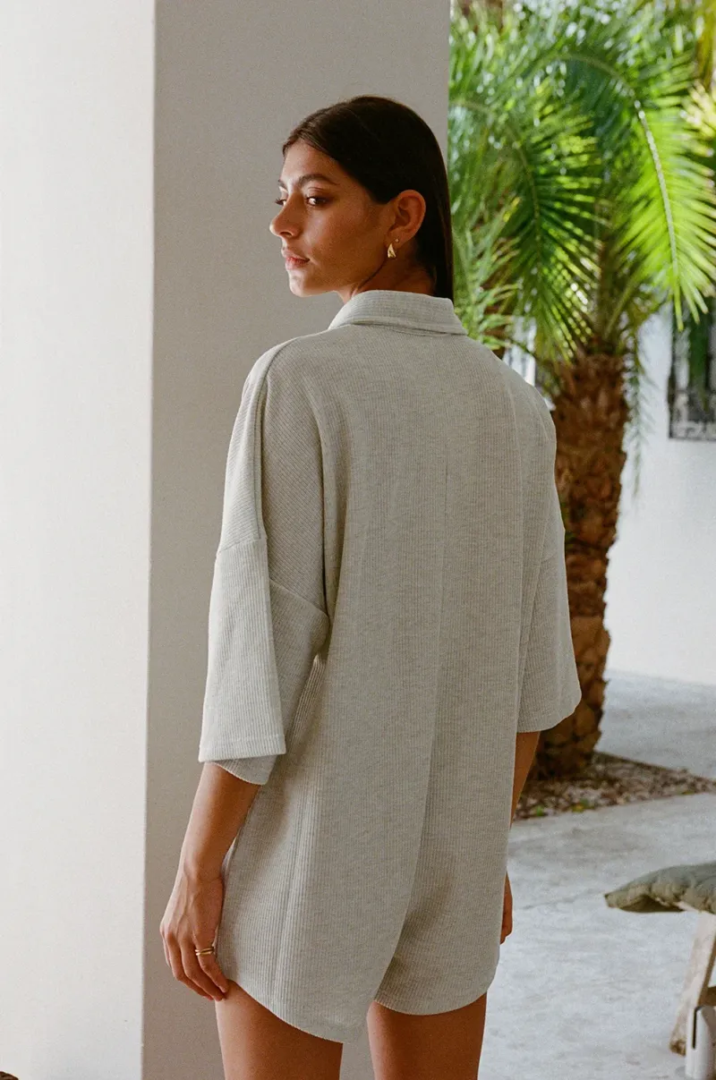 Grey Button-Front Playsuit - Image 4