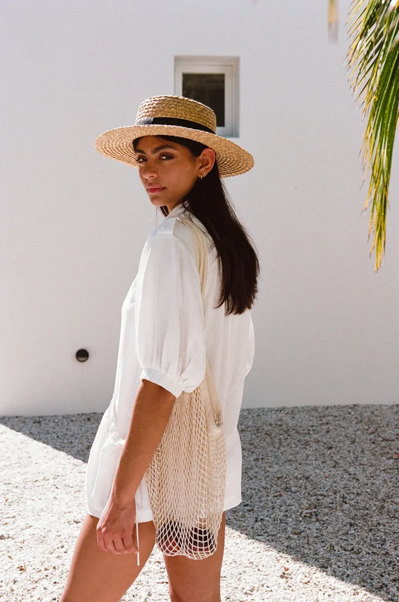 White Puff-Sleeve Playsuit - Image 4