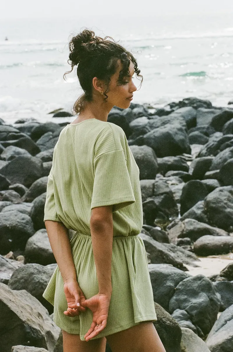 Lime Knit Playsuit - Image 2