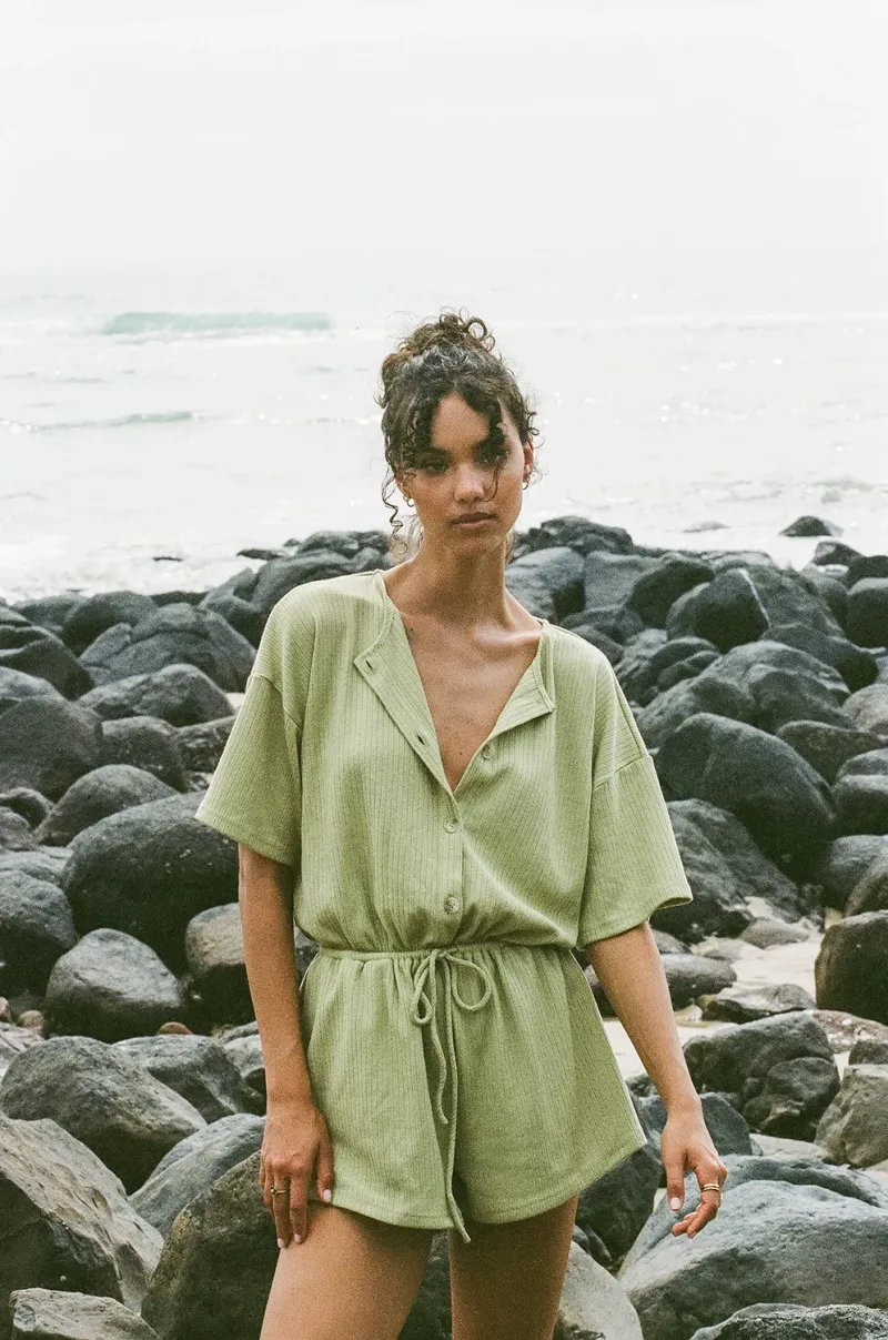 Lime Knit Playsuit - Image 3