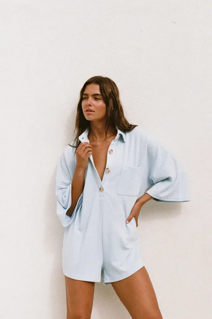 Blue Relaxed Playsuit