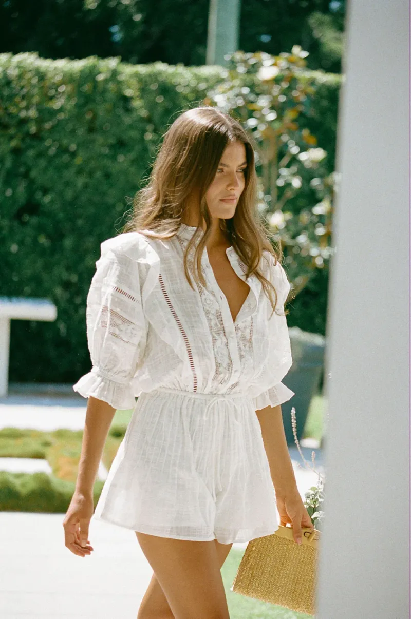 Off-White Ruffled Playsuit