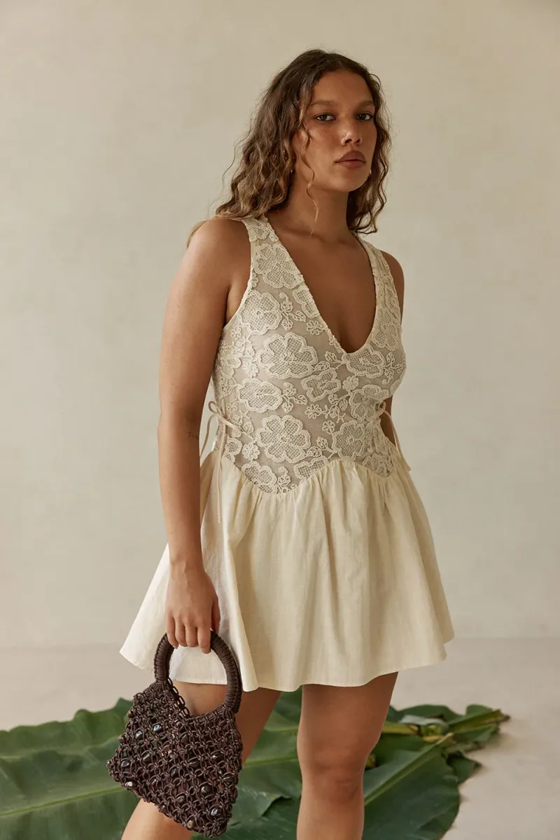 Cream Floral Dress - Image 2