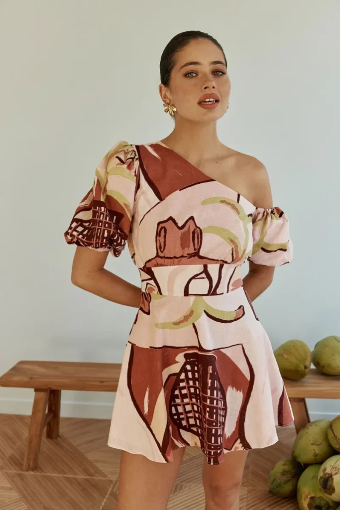 Pink Resort Print Dress