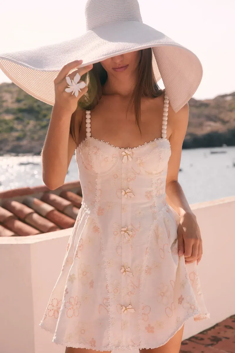 White Gathered Dress - Image 3