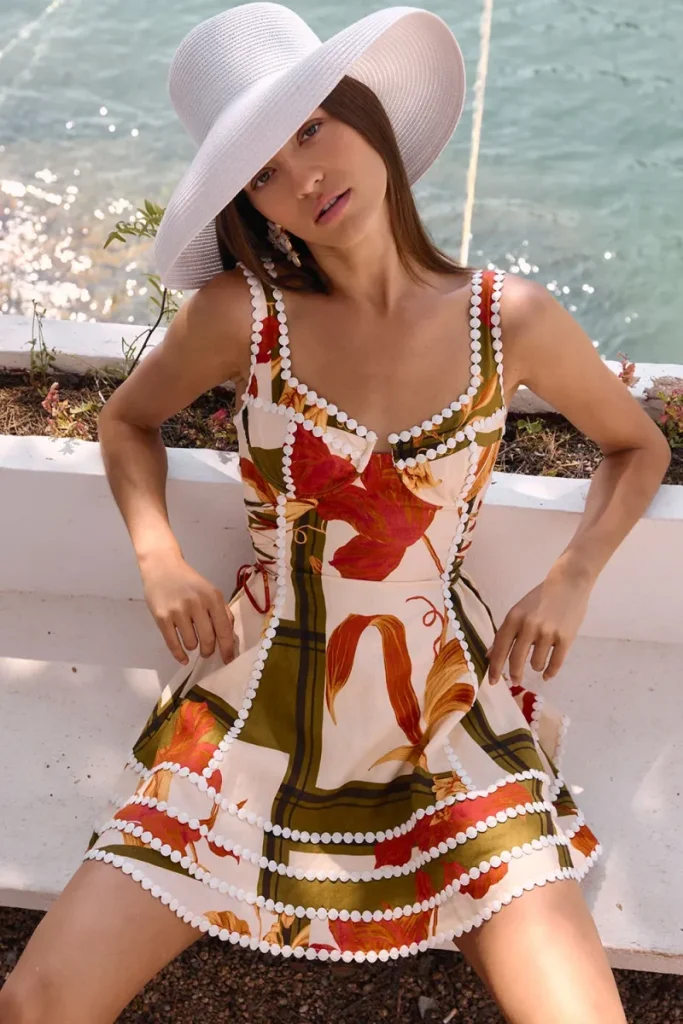 Orange Lace-Up Dress