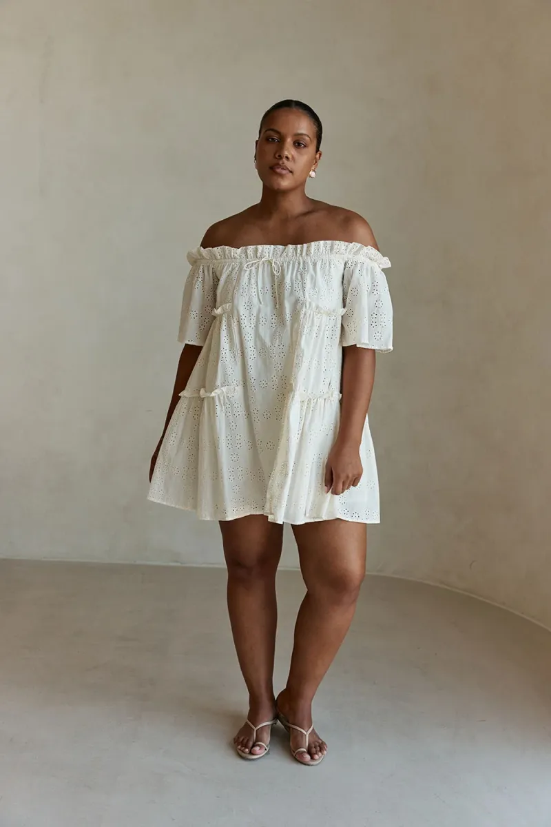 Beige Off-Shoulder Dress - Image 2