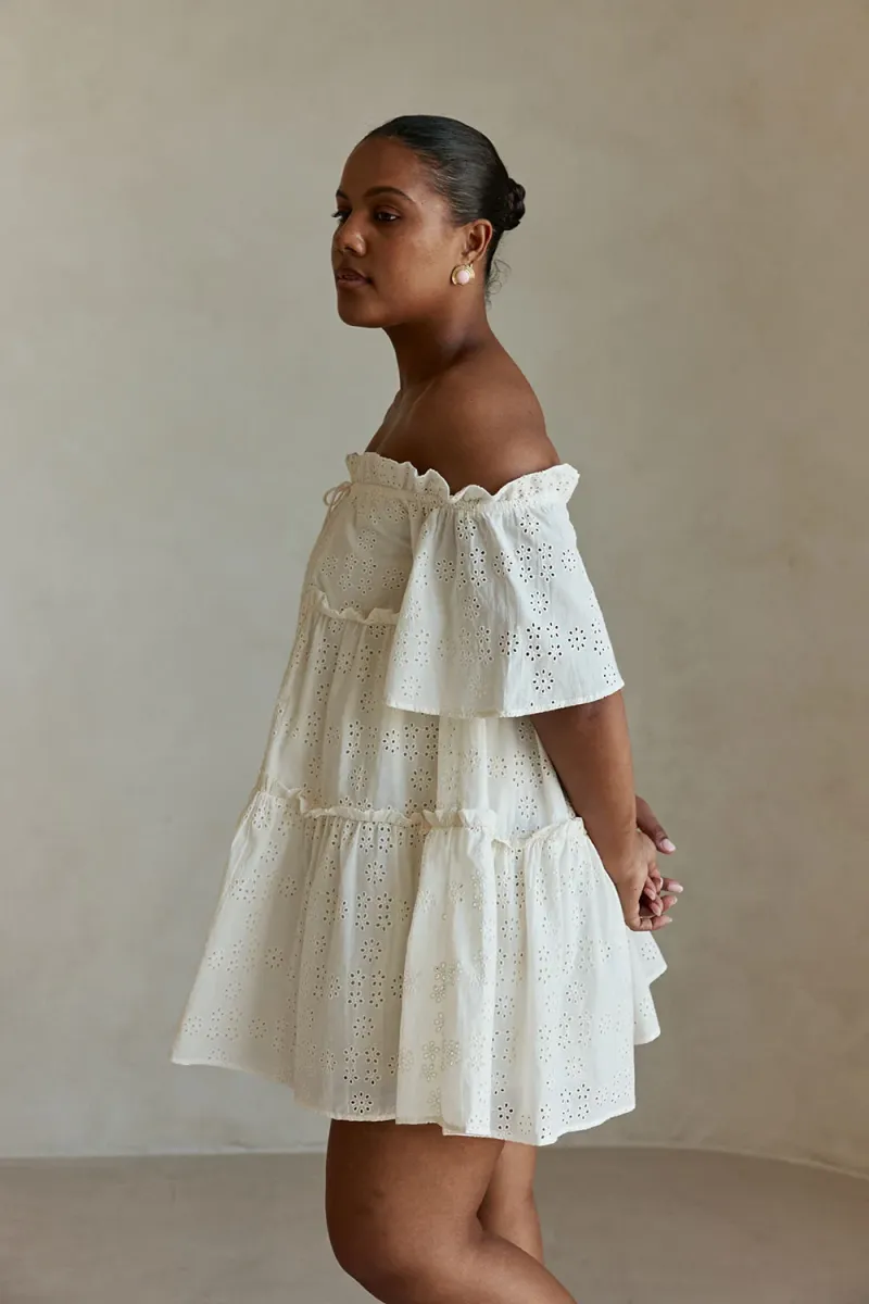 Beige Off-Shoulder Dress - Image 4